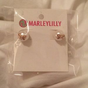 Marleylilly bow pearl earrings